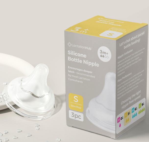 GentleFlow+ Bottle Teat with Gradual Slope for Breastfed and Mixed Fed Babies (3-pack)
