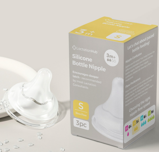 GentleFlow+ Bottle Teat with Gradual Slope for Breastfed and Mixed Fed Babies (3-pack)